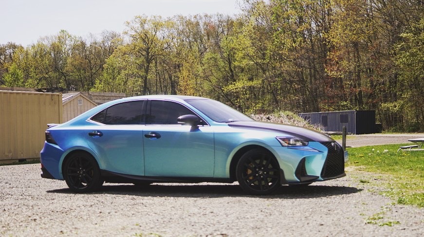 Tinted windows on a color-shifting Lexus